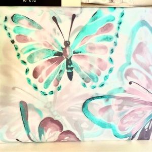 Blue & Lavender Butterflies in Flight Peva Shower Curtain Spring Garden